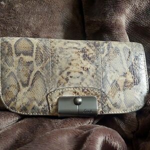 LEATHER SNAKE PRINT COACH WALLET